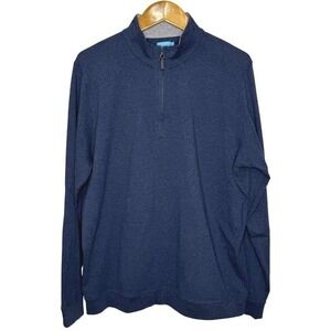 J. McLaughlin Clermont 1/4 Zip Shirt Mens‎ Large Blue/Gray